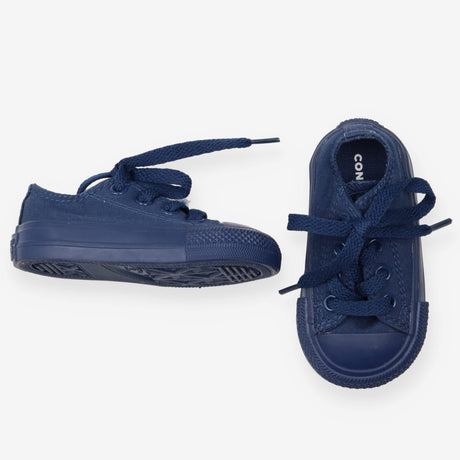 Navy Lace Up Baby Trainers