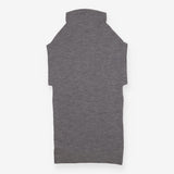 Grey Funnel Neck Merino Wool Sleeveless Dress
