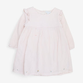 Pink frilly sleeves dress 