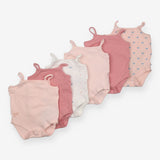 Vest 6 pack pink and white with bow