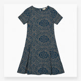 Dress Blue Tile Patterned Jersey Short Sleeve