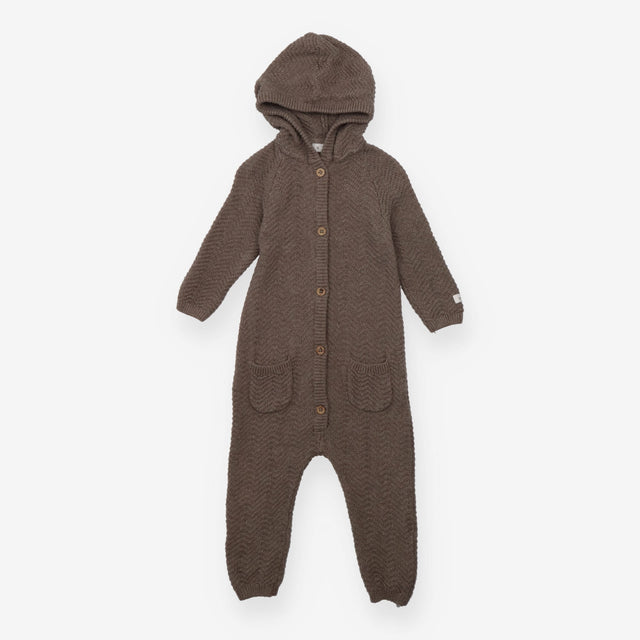 One Piece Knit Brown with Pockets