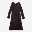 Maxi Dress Black Bronze Metallic Print Tiered