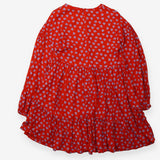 Dress Long Sleeved Red with Blue Hearts