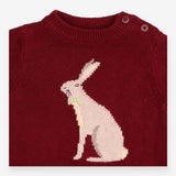 Sweater knit maroon hare with bowtie 
