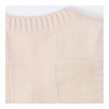 Textured v neck mohair knit vest