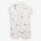 Romper White Muslin Bears