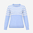 Jumper Light Blue White Striped Crew Neck