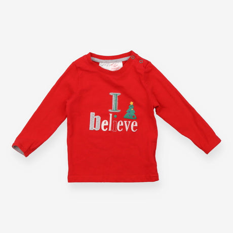 Red "I Believe" Long Sleeve