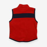 Gilet Fleece Red and Navy with Pocket