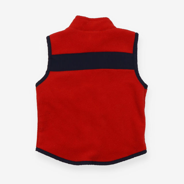Gilet Fleece Red and Navy with Pocket