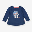 T-shirt long sleeve navy mushroom and mouse