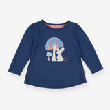 T-shirt long sleeve navy mushroom and mouse