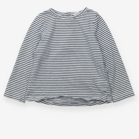 Baby T-shirt Long Sleeve Navy and White Stripe