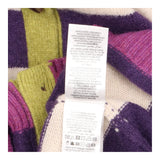 Cardigan Striped Button Front Purple Oatmeal