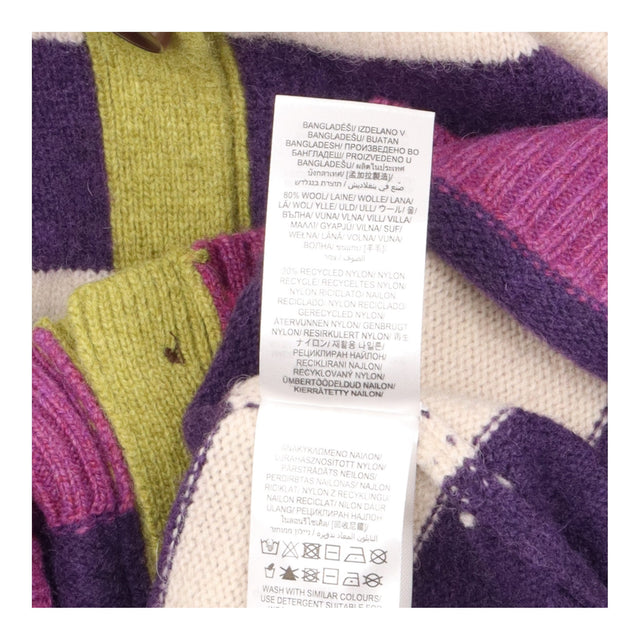 Cardigan Striped Button Front Purple Oatmeal