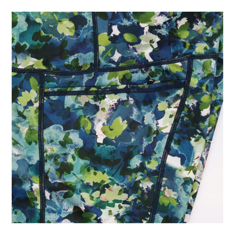 Activewear Set Blue Green Floral 7/8 Leggings and 
