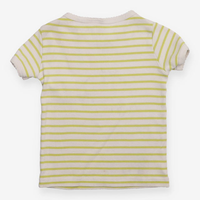Green Striped T-shirt with Pink Bow