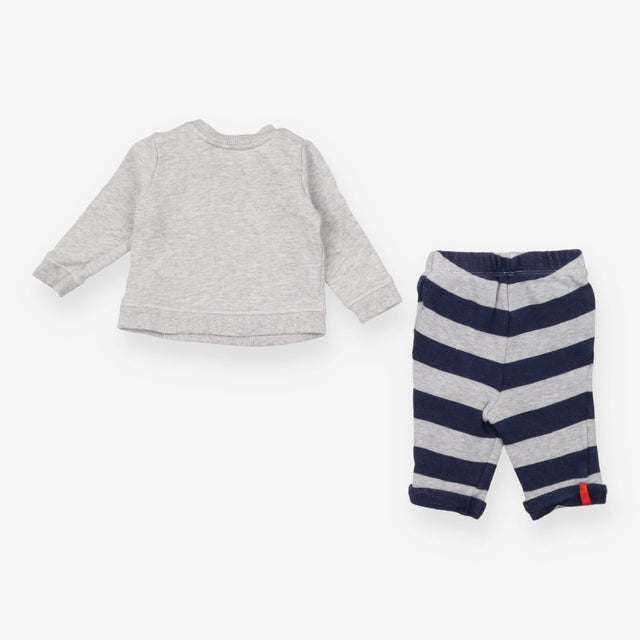 Tracksuit grey sweatshirt blue stripe joggers