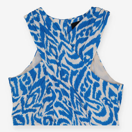 Bella Cross Neck Print Midi Dress