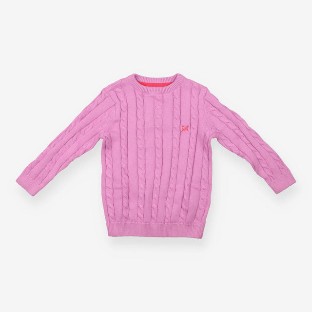 Sweater pink cable knit