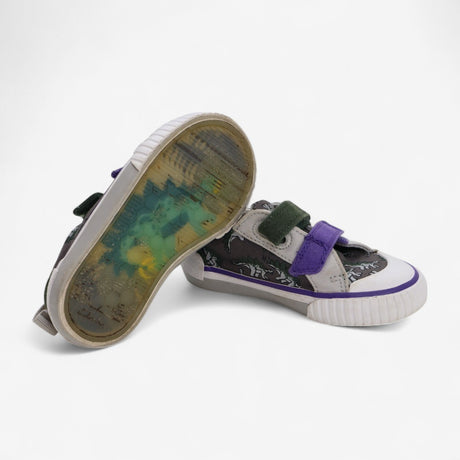 Trainers Purple and Khaki with Dinosaurs