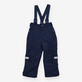 Navy waterproof trousers with braces