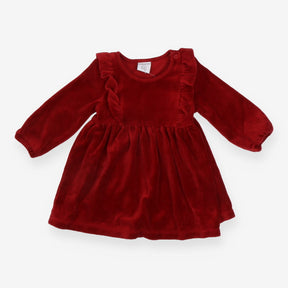 Burgundy velour dress