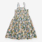 Dress Sleeveless White Palm Leaves