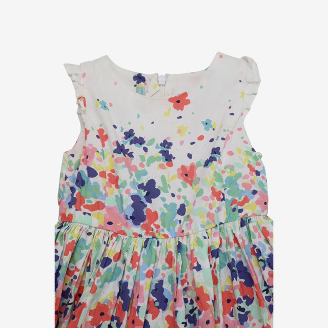 Dress Woven Floral with Tulle Under skirt