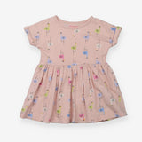 Dress jersey pink birds with hats