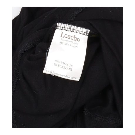 Midi Dress Black Wrap V Neck Sleeveless Jersey