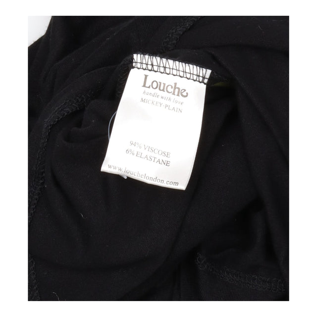 Midi Dress Black Wrap V Neck Sleeveless Jersey