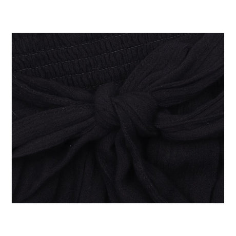 Shirred Tiered Midi Skirt Black 100% Viscose