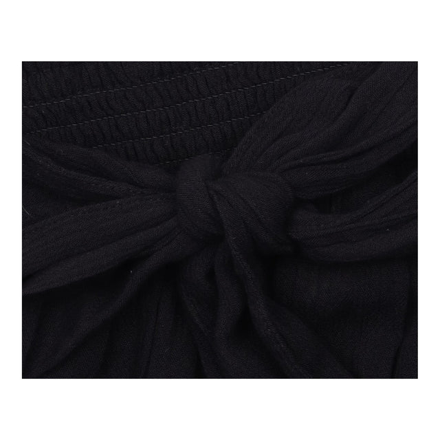 Shirred Tiered Midi Skirt Black 100% Viscose