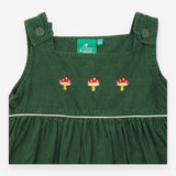 Pinafore cord green toadstools
