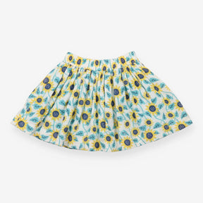 Reversible Woven Skirt white with Sunflowers