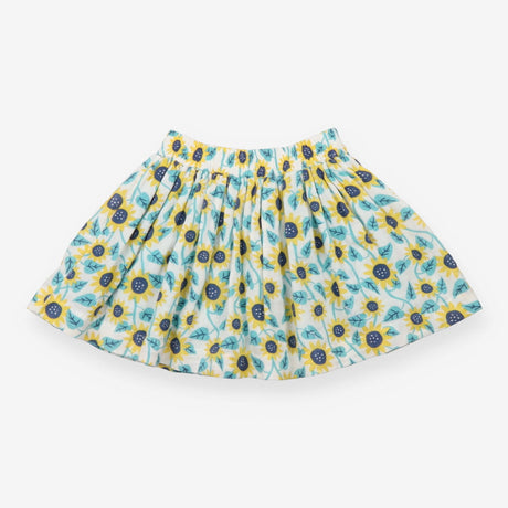Reversible Woven Skirt white with Sunflowers