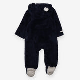 Navy Fleece Pramsuit Star Lining