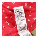 Bright Pink White Ditsy Floral High Waist Button F