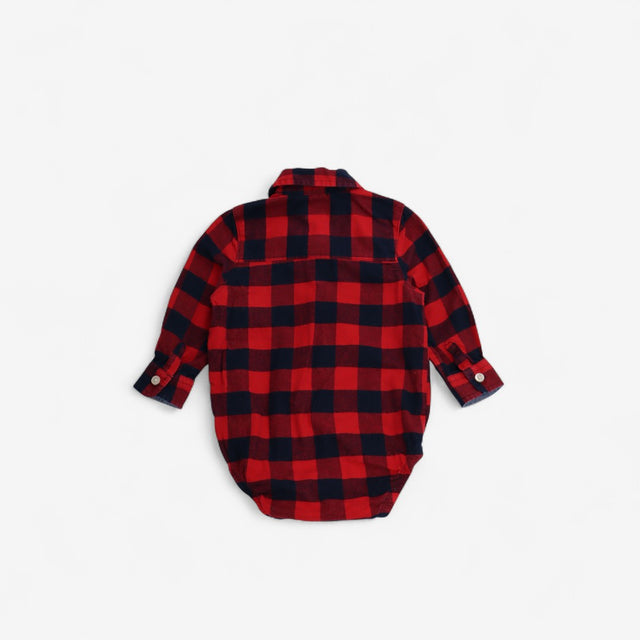 Bodysuit Checked Shirt Red and Blue