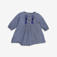 Blue Spotty Embroidered Dress