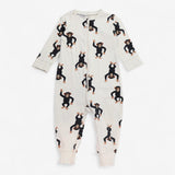 Cream Zip Sleepsuit with Monkeys