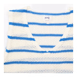 Organic Cotton Blue Stripe Open-Knit Tank Top