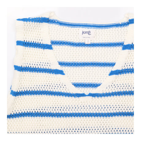 Organic Cotton Blue Stripe Open-Knit Tank Top