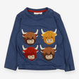 T-shirt blue marl 4 highland cows