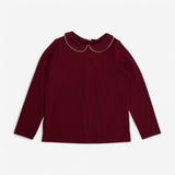 T-Shirt long sleeve collared with gold edging