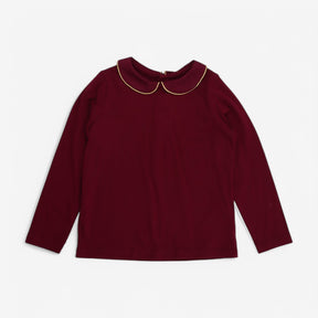 T-Shirt long sleeve collared with gold edging