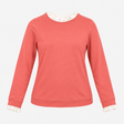Dusty Pink Cotton Crew Neck Sweatshirt with White 
