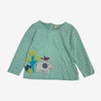 Mint spot elephant applique tee